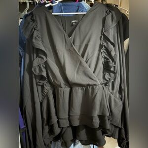 Express V-neck Ruffle Peplum Top